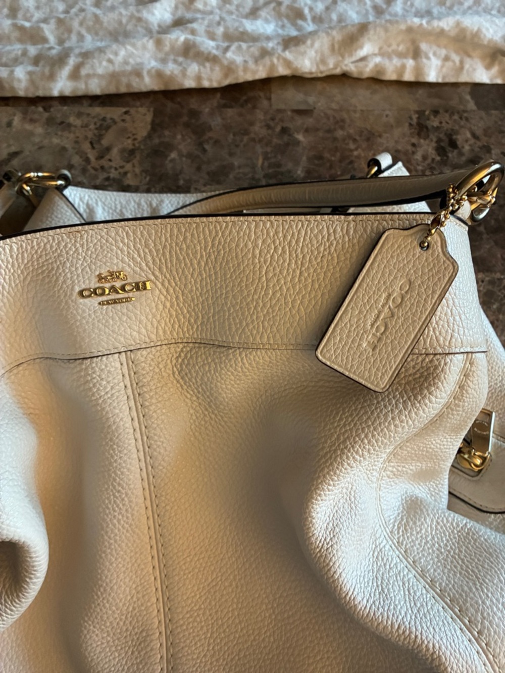 White leather Coach Lexy Shoulder Bag - Picture 11 of 11